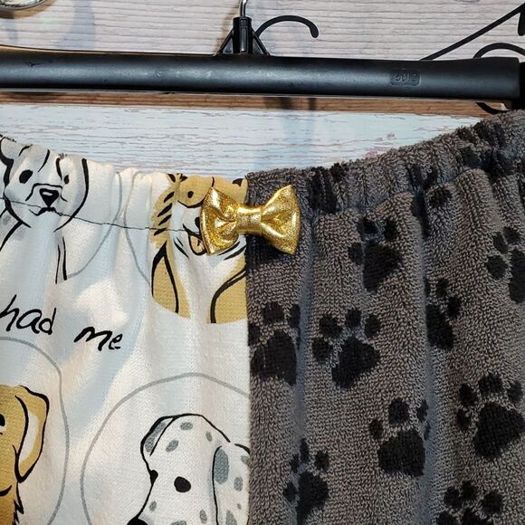 Upcycled Handmade You Had Me At Woof Dish Towel 70s Style HighWaist Shorts Sz S - Picture 5 of 9